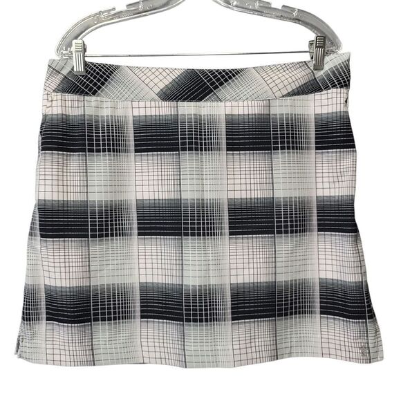 Izod Golf Grid Print Skort, Built-in Shorts Black White, Size 10 - Picture 1 of 10